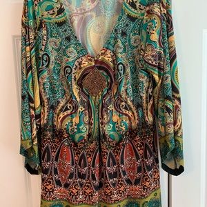 One World multi color blouse